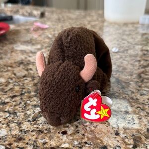 Ty Plush Bison with Brown and Tan Colors